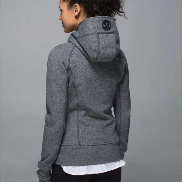 Lululemon Scuba Hoodie II in Heathered Speckled Black Size 4 - Picture 2 of 13